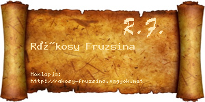 Rákosy Fruzsina névjegykártya